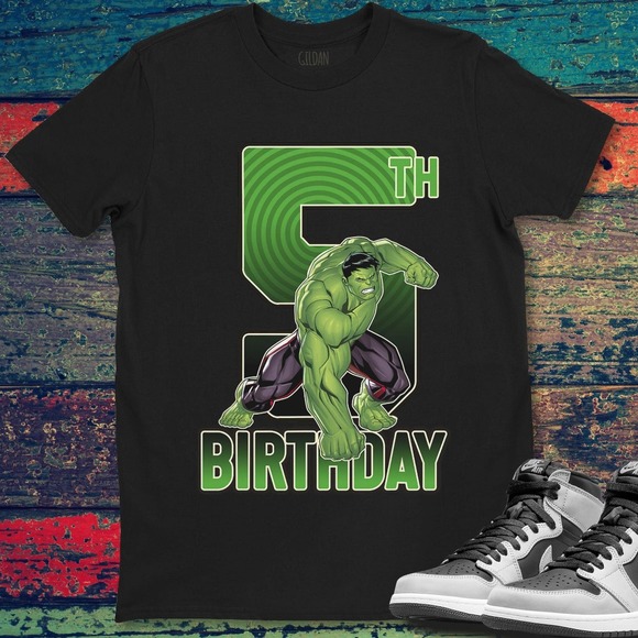 The Incredible Hulk 5th Birthday 5 Years Old Kid Boys Girls Unisex Gift T-Shirt - Picture 1 of 2